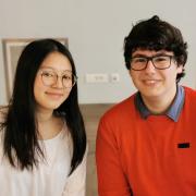 Journée Portes Ouvertes janvier 2019 - My-Linh et Lucas renseignent les élèves